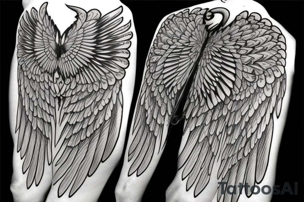 wings symmetrical tattoo idea