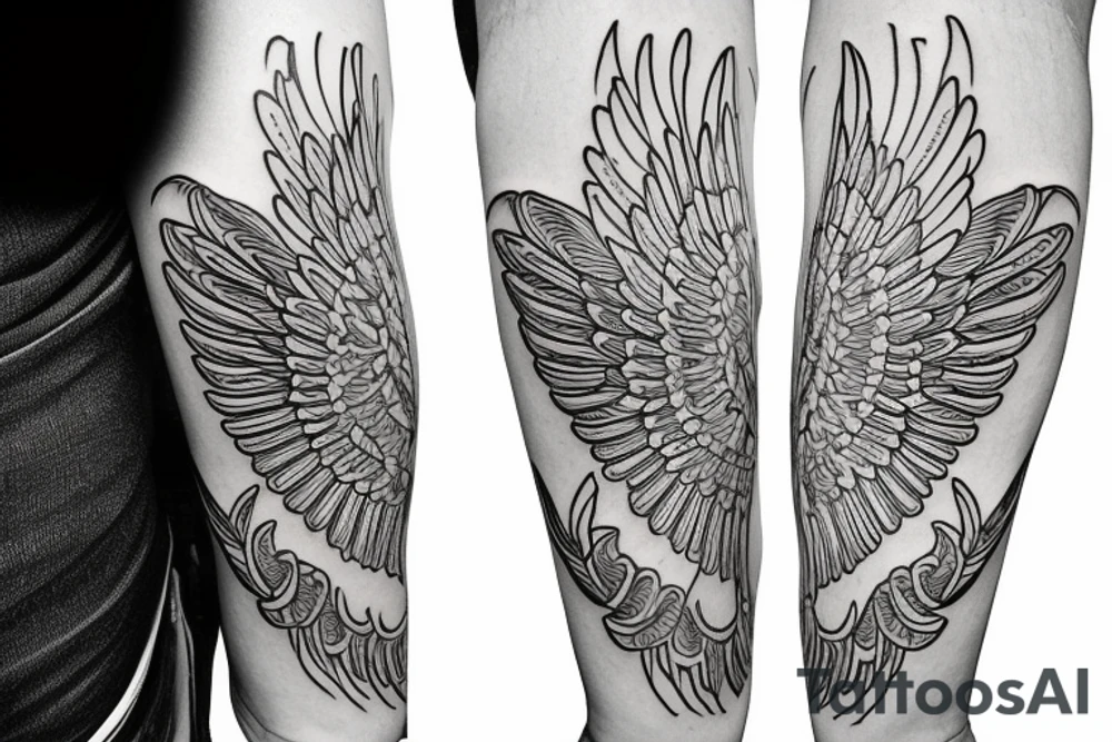 wings symmetrical tattoo idea