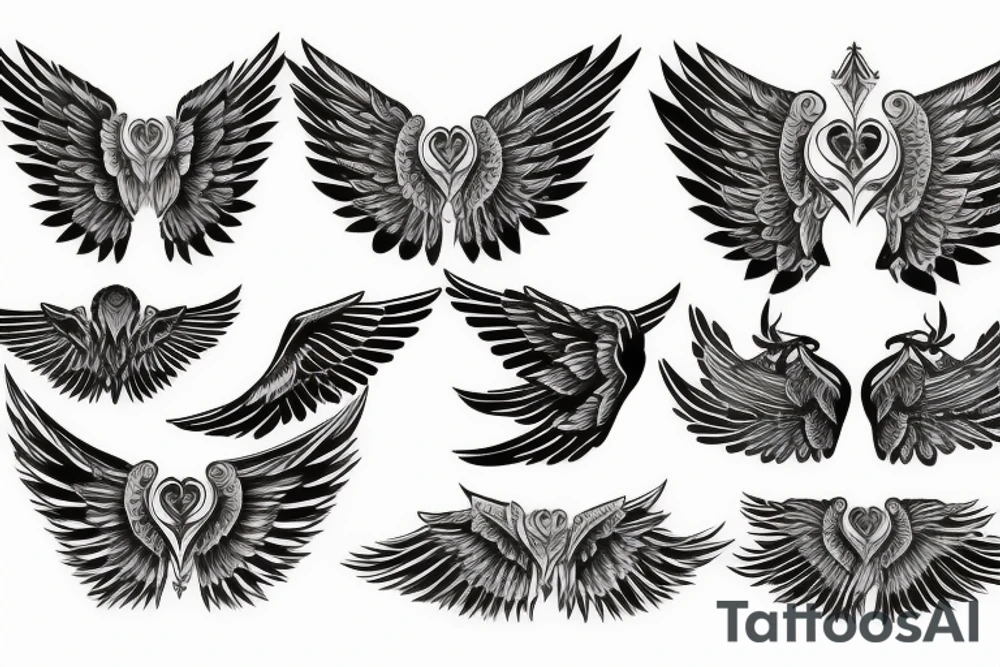 wings symmetrical tattoo idea