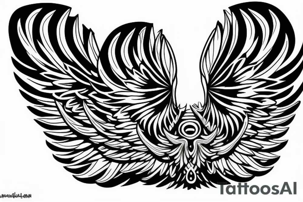 wings symmetrical tattoo idea