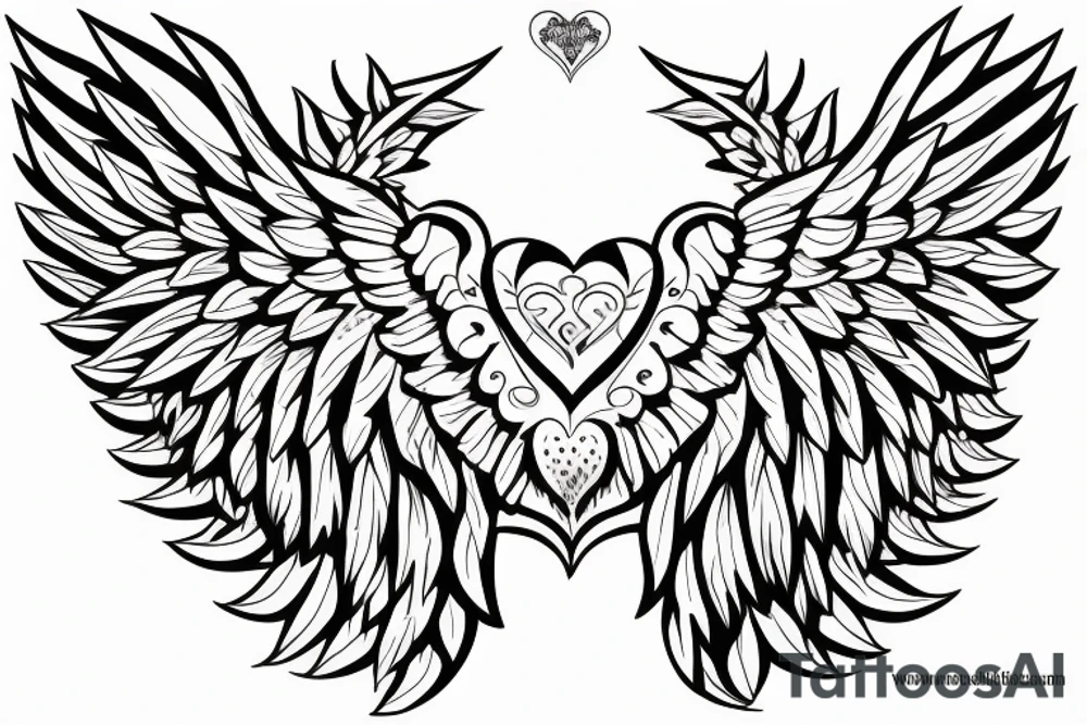 wings symmetrical tattoo idea