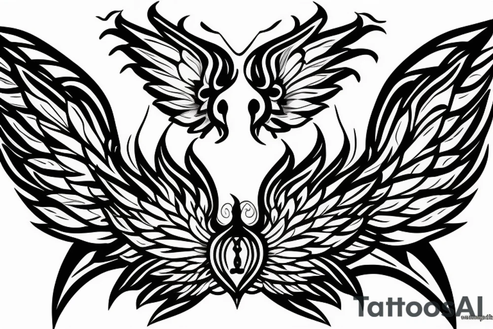 wings symmetrical tattoo idea