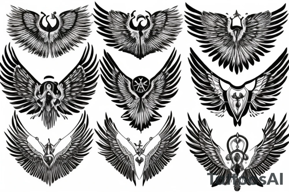 wings symmetrical tattoo idea