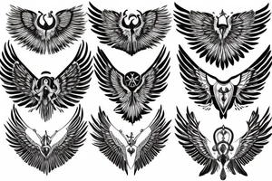 wings symmetrical tattoo idea
