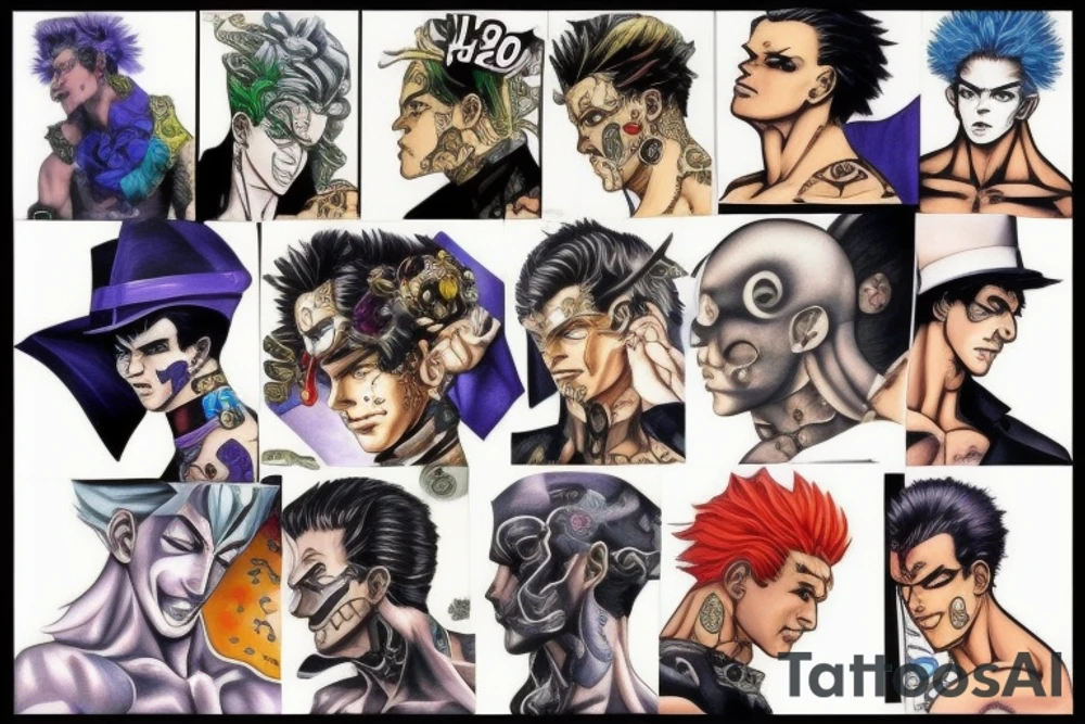 jojo bizarre adventure face tattoo idea