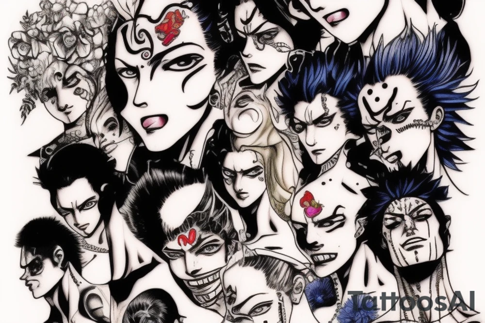 jojo bizarre adventure face tattoo idea