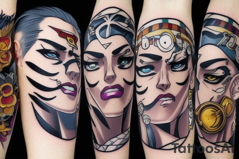 jojo bizarre adventure face tattoo idea