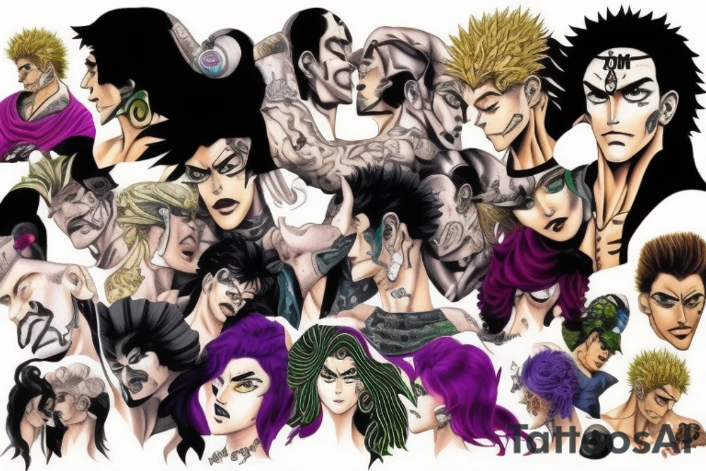 jojo bizarre adventure face tattoo idea