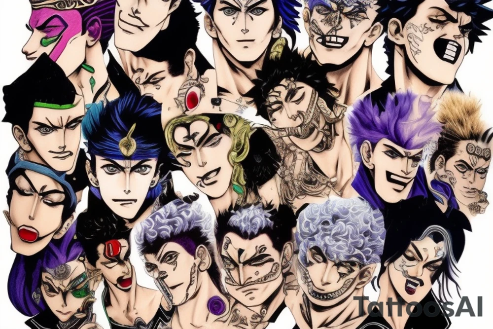 jojo bizarre adventure face tattoo idea