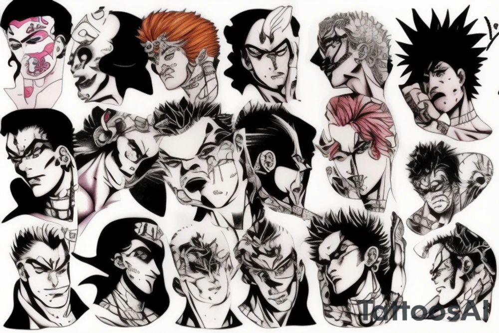jojo bizarre adventure face tattoo idea