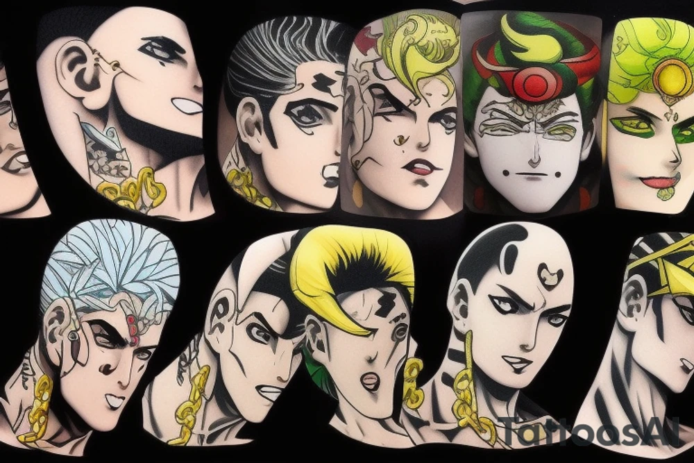 jojo bizarre adventure face tattoo idea