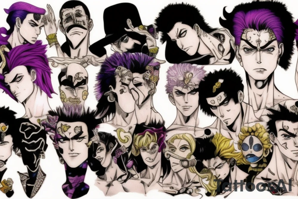 jojo bizarre adventure face tattoo idea