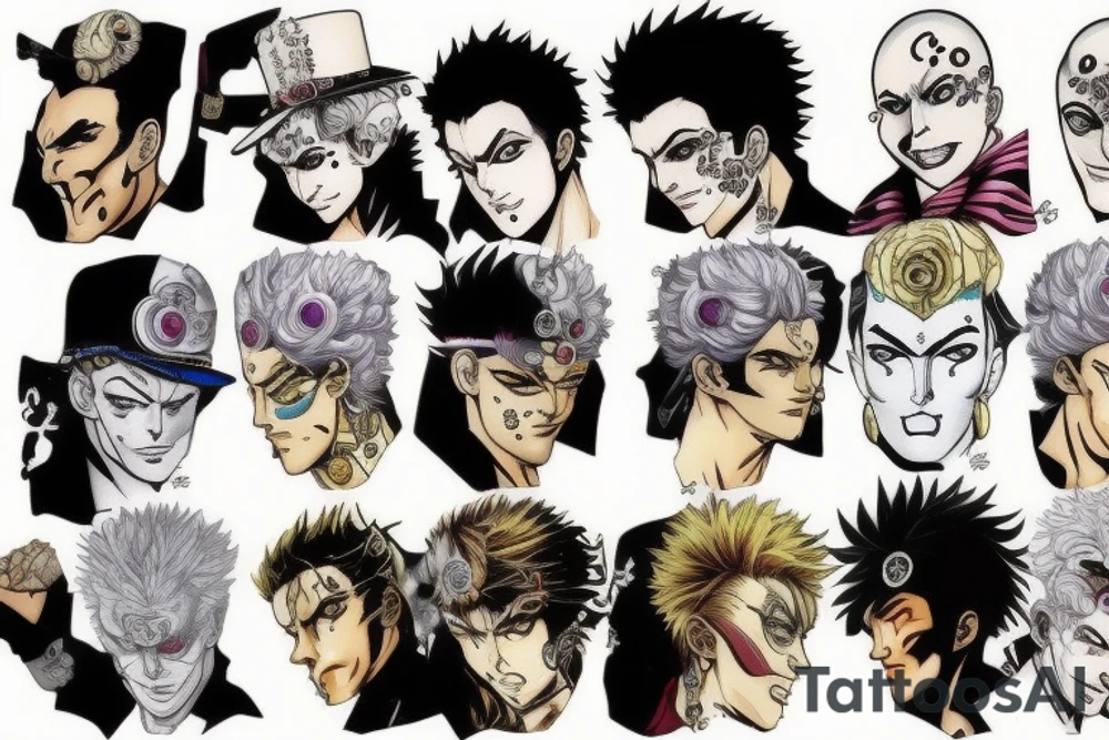 jojo bizarre adventure face tattoo idea