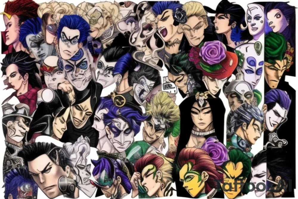 jojo bizarre adventure face tattoo idea