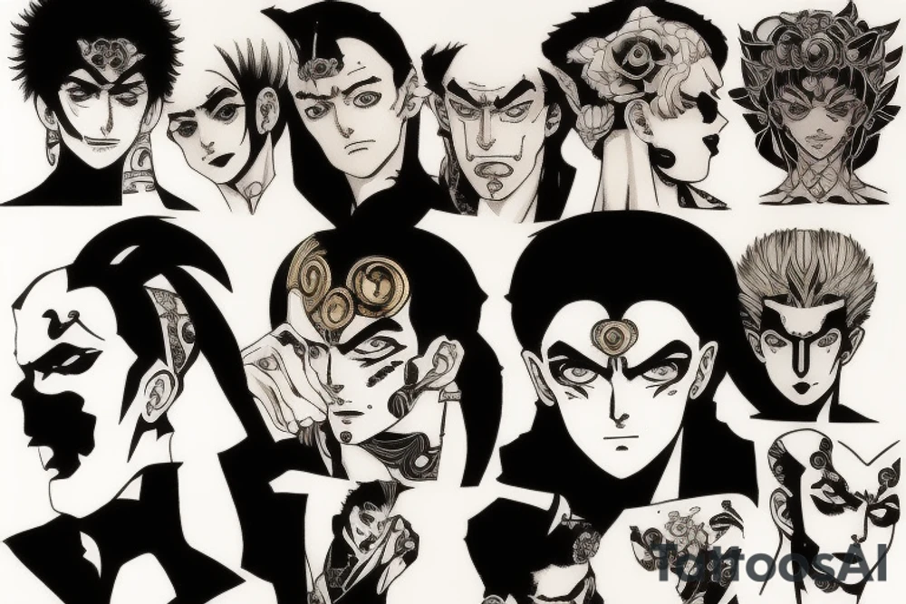 jojo bizarre adventure face tattoo idea