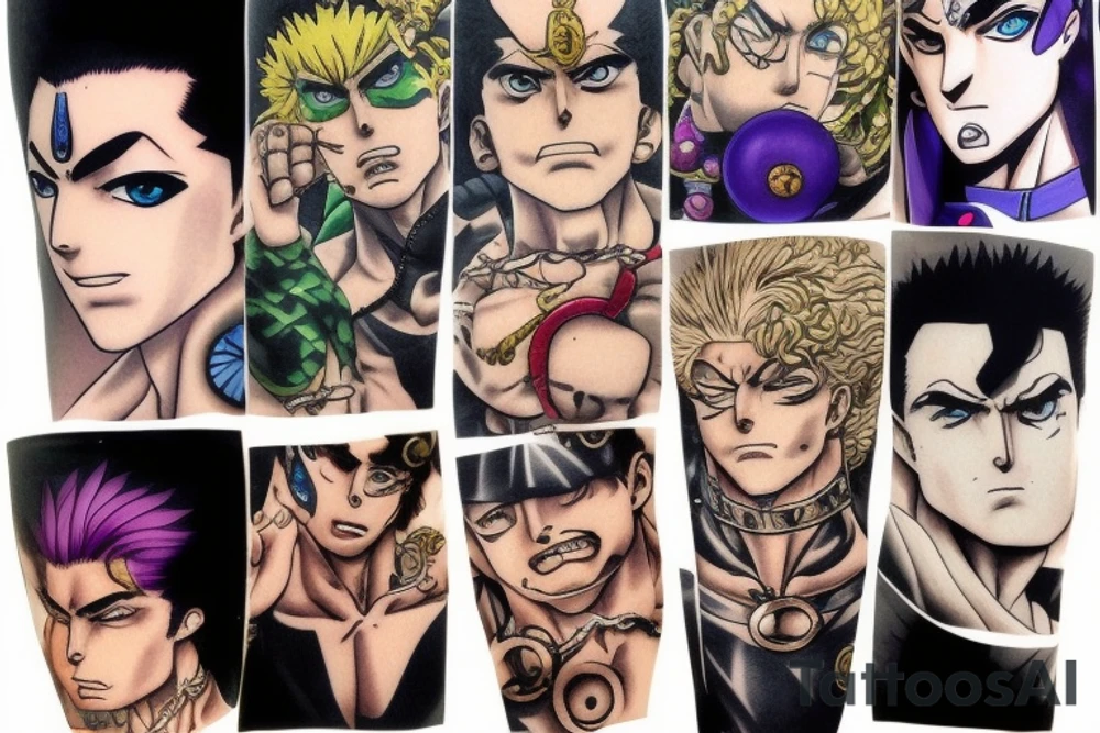 jojo bizarre adventure face single tattoo idea