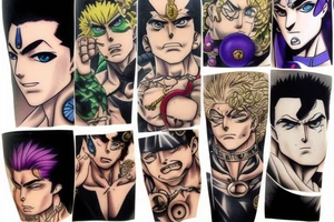 jojo bizarre adventure face single tattoo idea