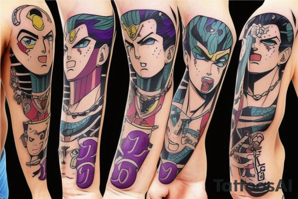 jojo bizarre adventure face single tattoo idea