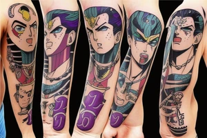 jojo bizarre adventure face single tattoo idea