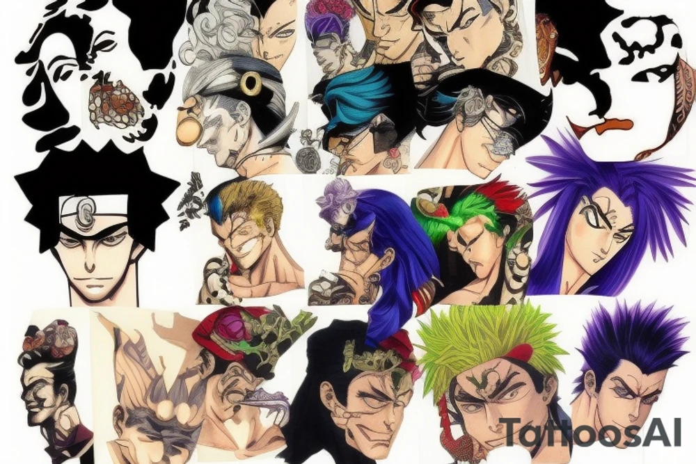jojo bizarre adventure face single tattoo idea