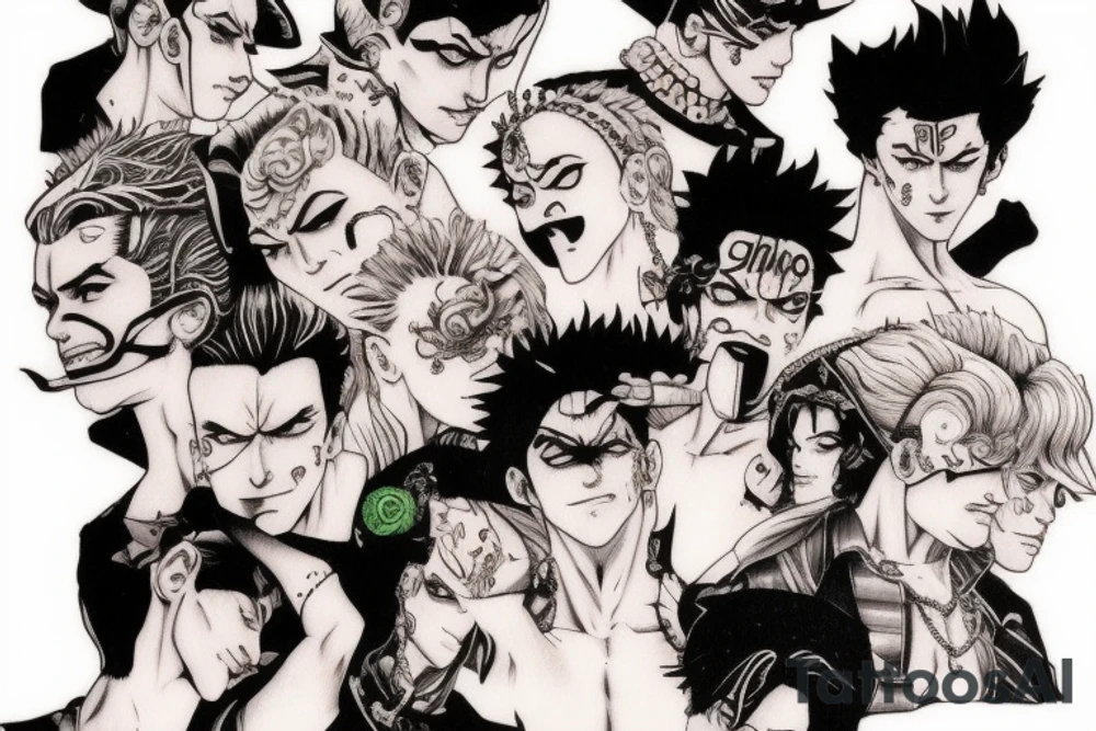 jojo bizarre adventure face single tattoo idea