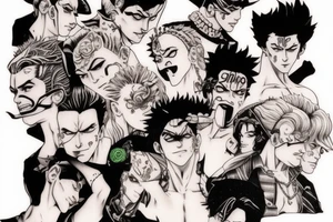 jojo bizarre adventure face single tattoo idea