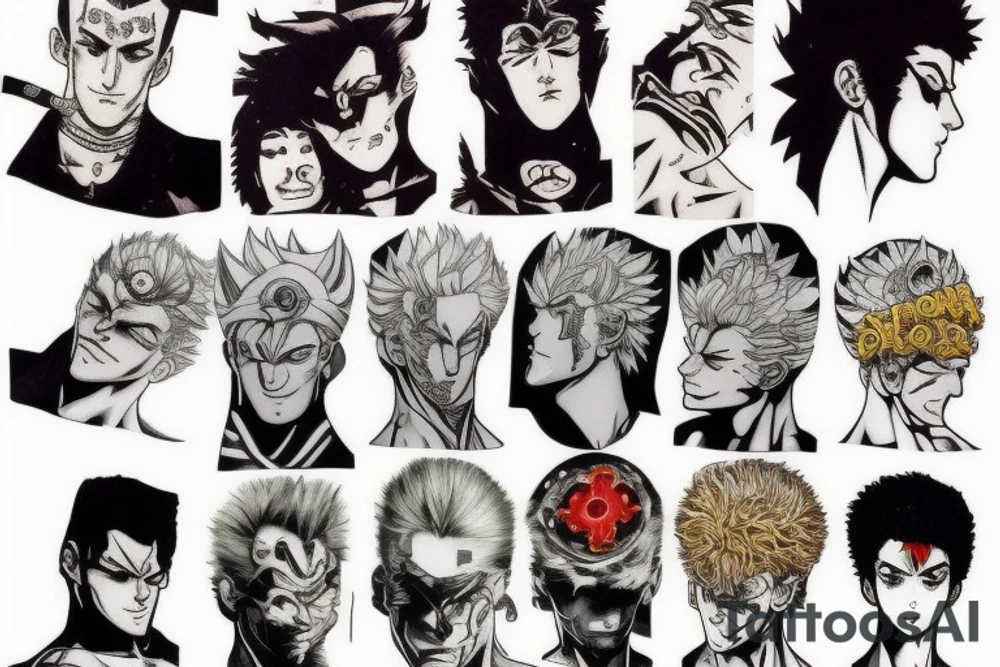 jojo bizarre adventure face single tattoo idea