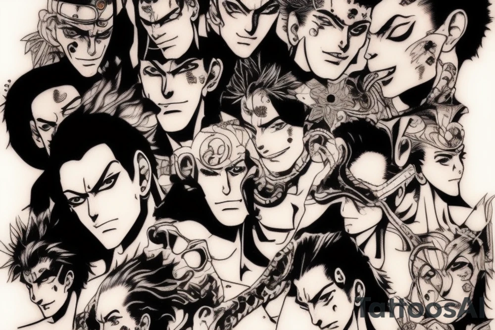 jojo bizarre adventure face single tattoo idea