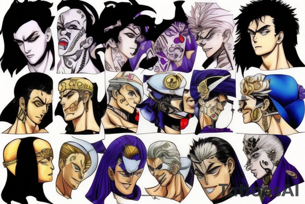 jojo bizarre adventure face single tattoo idea