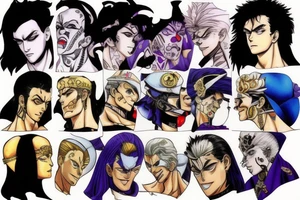 jojo bizarre adventure face single tattoo idea