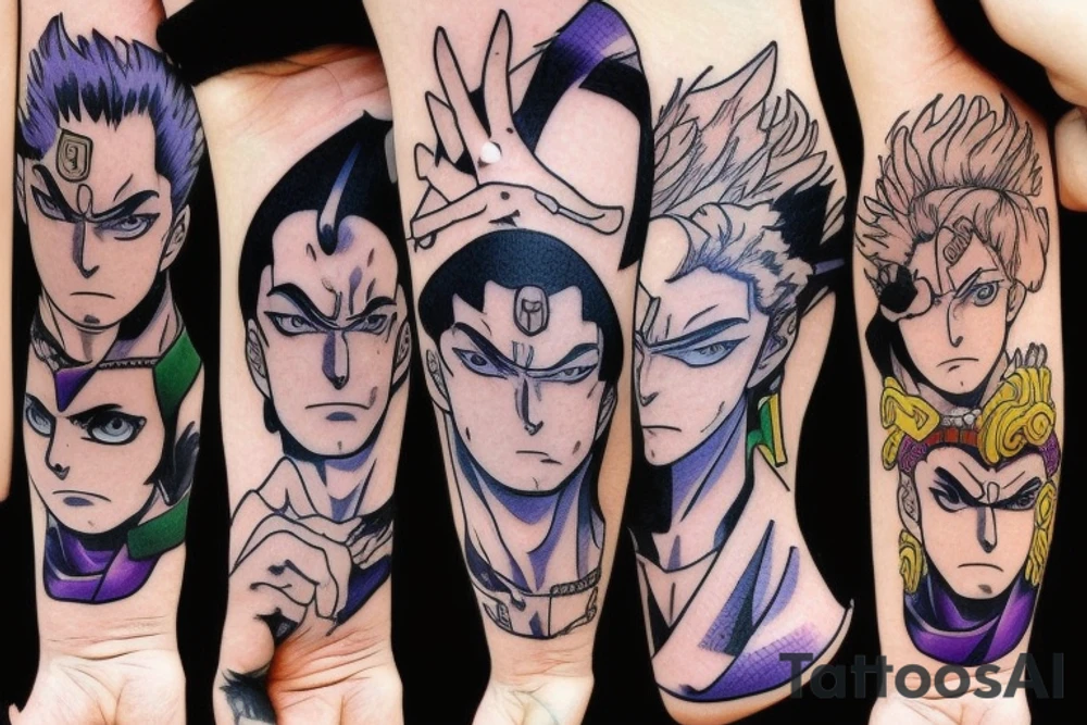 jojo bizarre adventure face single tattoo idea
