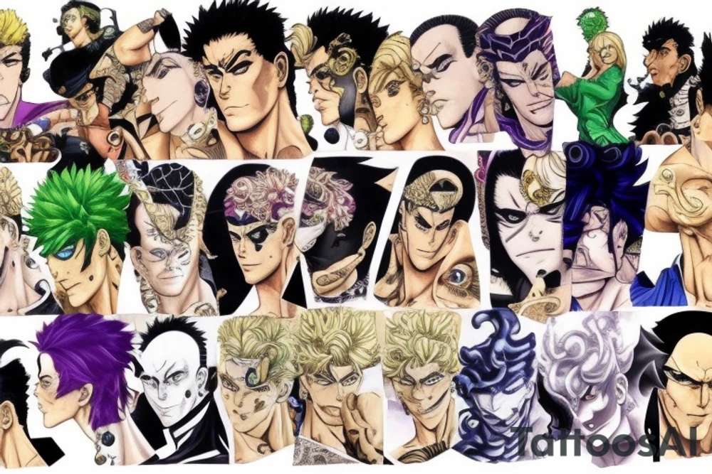 jojo bizarre adventure face single tattoo idea