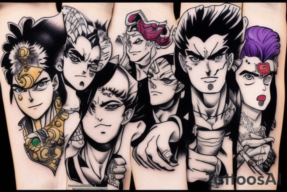 jojo bizarre adventure face single tattoo idea