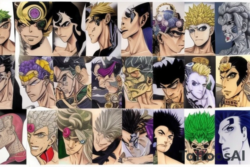 jojo bizarre adventure face single tattoo idea