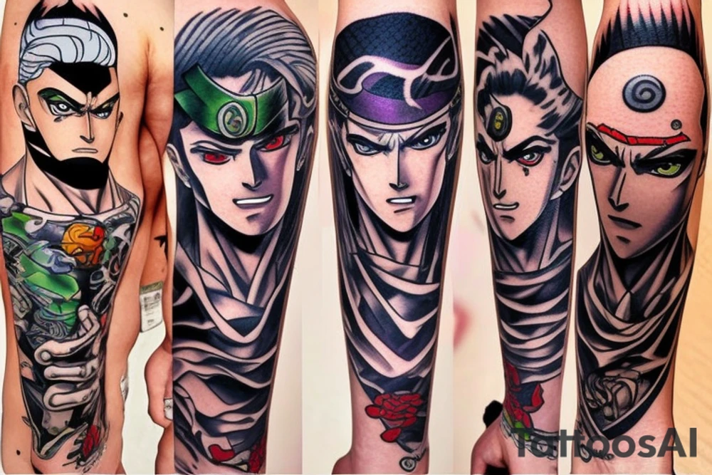 jojo bizarre adventure face single tattoo idea
