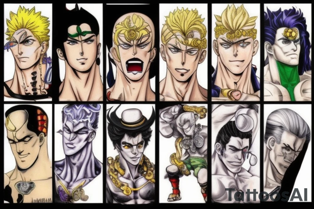 jojo bizarre adventure face single tattoo idea