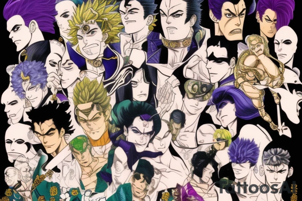 jojo bizarre adventure face single tattoo idea