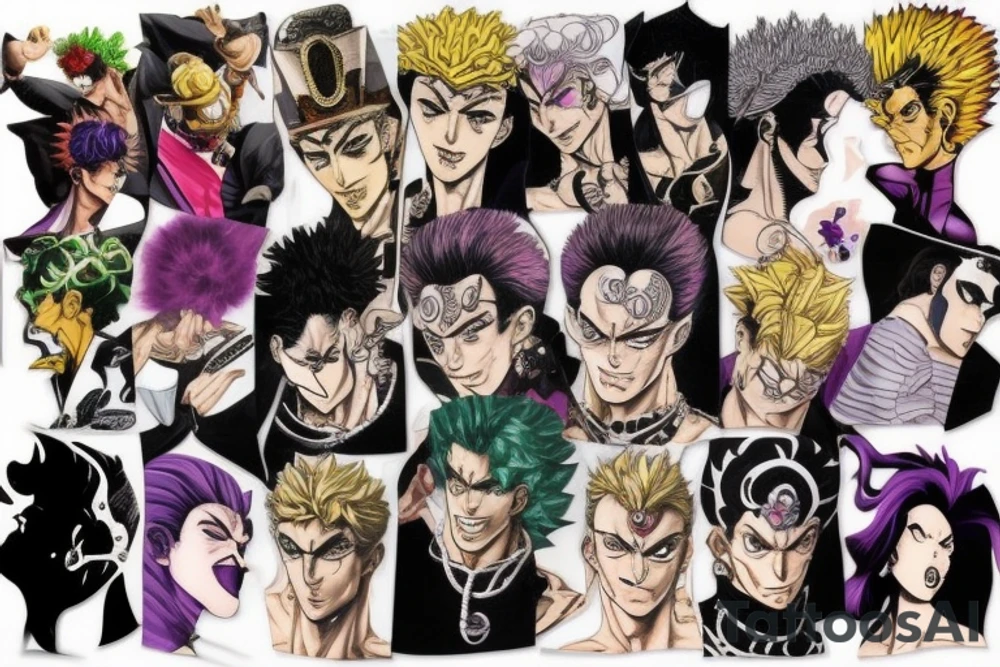 jojo bizarre adventure face single tattoo idea