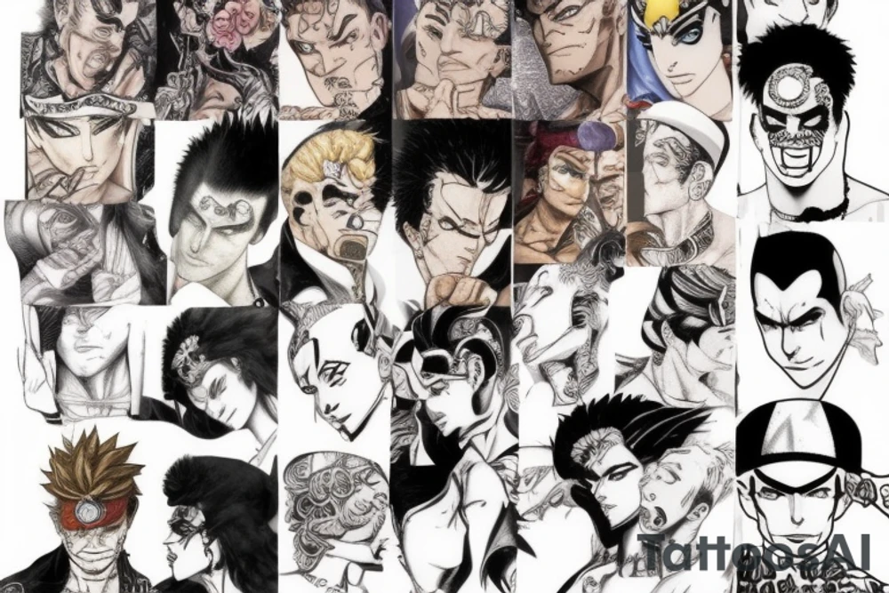 jojo bizarre adventure face single tattoo idea