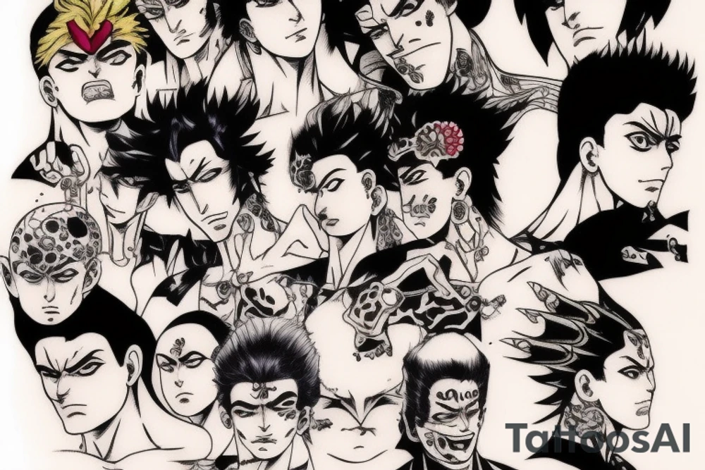 jojo bizarre adventure face single tattoo idea
