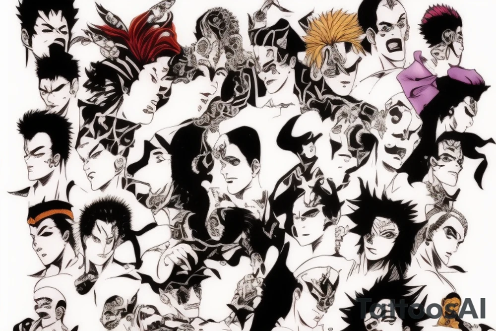 jojo bizarre adventure face single tattoo idea