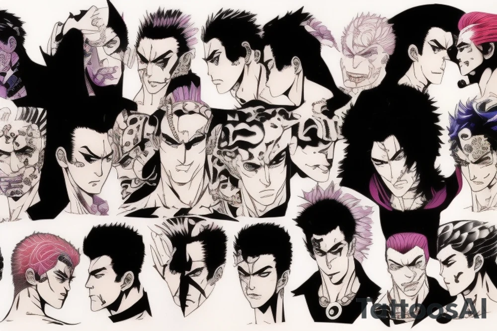jojo bizarre adventure face single tattoo idea