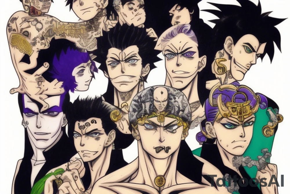 jojo bizarre adventure face single tattoo idea