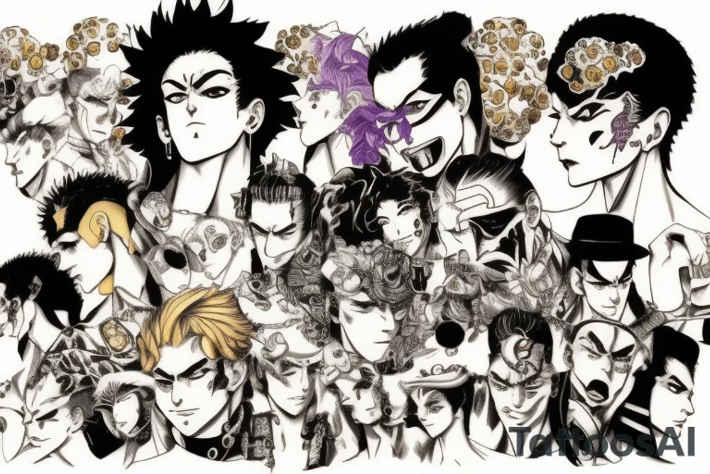 jojo bizarre adventure face single tattoo idea
