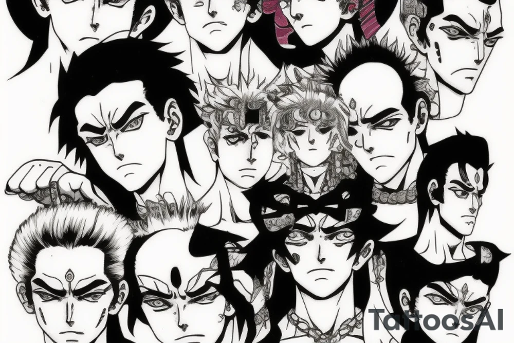 jojo bizarre adventure face single tattoo idea