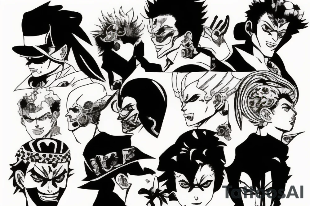 jojo bizarre adventure face single tattoo idea