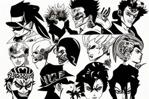 jojo bizarre adventure face single tattoo idea