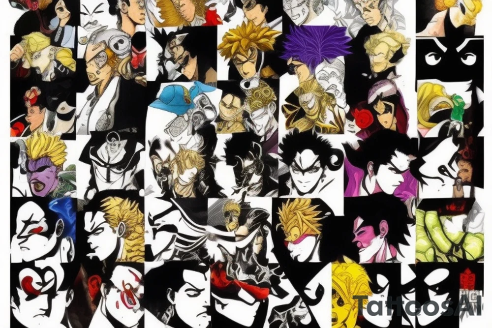 jojo bizarre adventure face single tattoo idea
