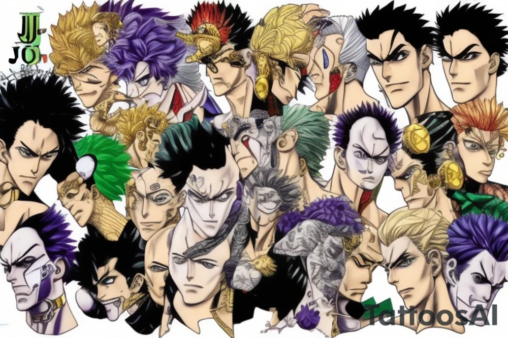 jojo bizarre adventure face single tattoo idea