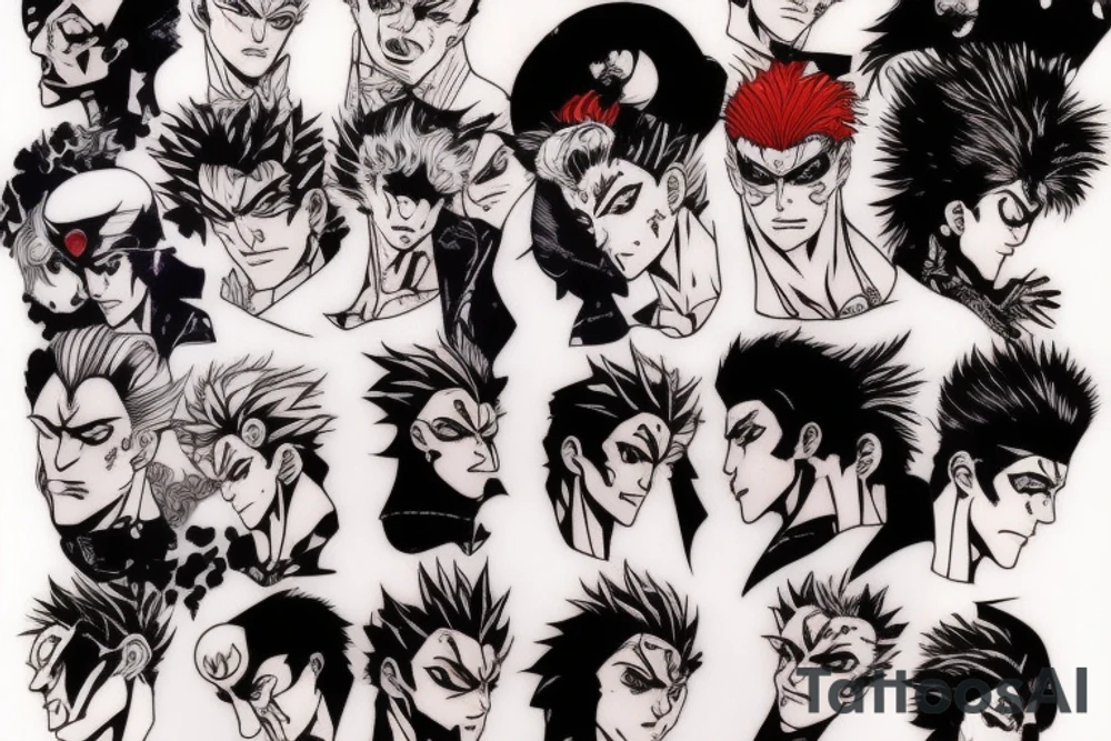 jojo bizarre adventure face single tattoo idea
